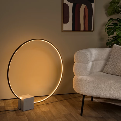 Lucide CIRKELIS - Table lamp - Ø 83 cm - LED Dim. - 1x24W 3000K - Black - atmosphere 1